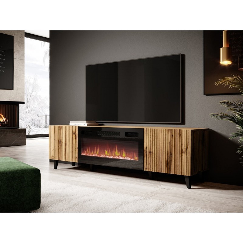 TILDEMA - Meuble Tv avec cheminée électrique