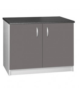 Meuble bas 2 portes 120cm gris OXANE