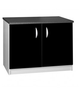 Meuble bas 2 portes 120cm noir OXANE