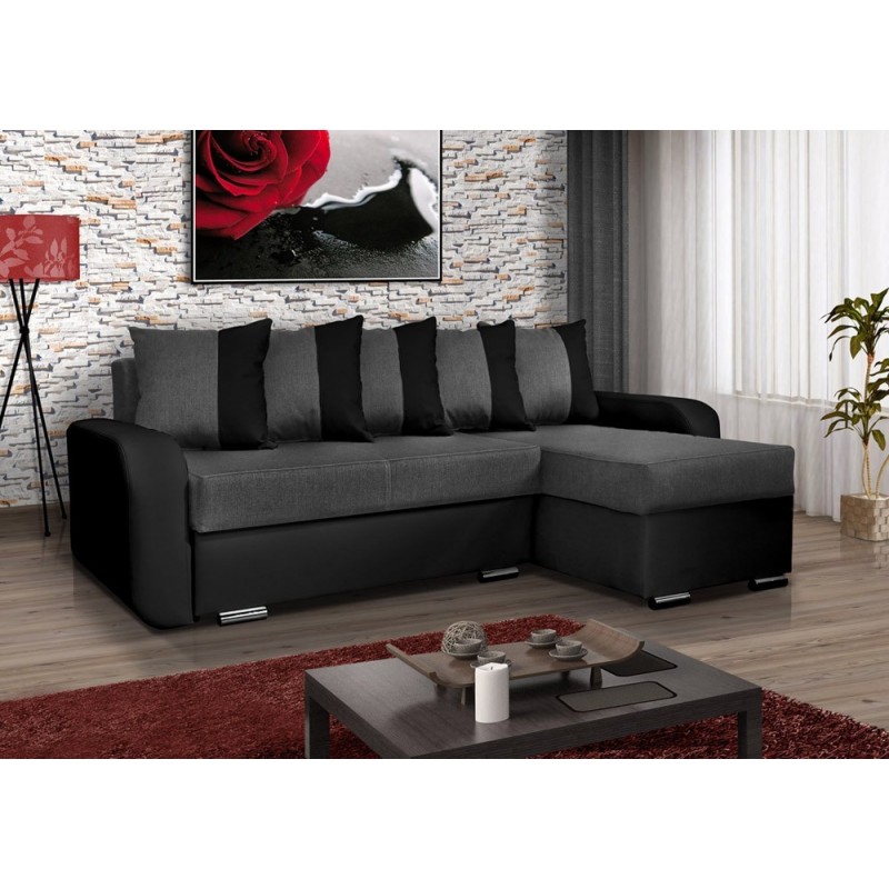 canap dangle 4 places convertible calypso tissu gris et noir pas cher - Canape Angle Convertible Tissu canap dangle 4 places convertible calypso tissu gris et noir pas cher - Canape Angle Convertible Tissu