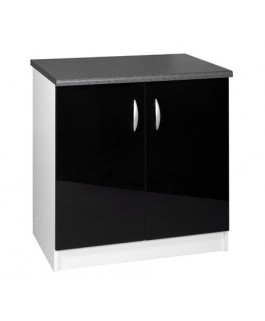 Meuble cuisine bas 2 portes 90cm OXANE noir