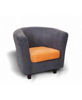 Fauteuil cabriolet Mario gris et orange original moderne