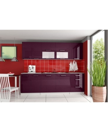 Cuisine complète de 2m60 TARA aubergine violet