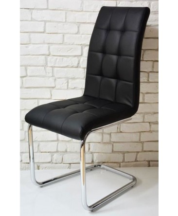 Chaise moderne CAPITON noir simili cuir pas cher Chaise moderne CAPITON noir simili cuir pas cher