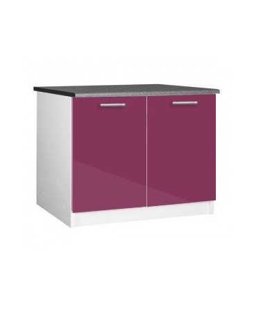 Meuble bas 2 portes 120cm TARA aubergine