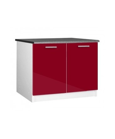 Meuble bas 2 portes 120cm TARA bordeaux