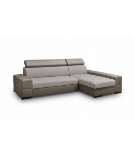 Canapé d'angle convertible CAPRI couleur taupe moderne 4 places