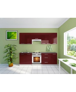 Cuisine complète 240 cm DAVINA bordeaux