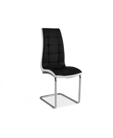 Chaise JUNI capitonnée en simili cuir bicolore Chaise JUNI capitonnée en simili cuir bicolore