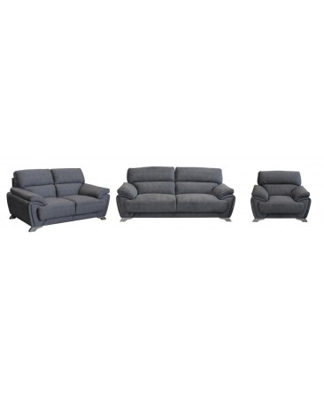 Canapé 3 places TRIESTE en tissu foncé anti-tâche microfibre Canapé 3 places TRIESTE en tissu foncé anti-tâche microfibre