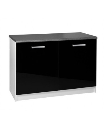 Meuble bas 2 portes 120cm TARA noir