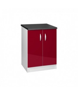 Meuble bas 2 portes 80cm bordeaux OXANE