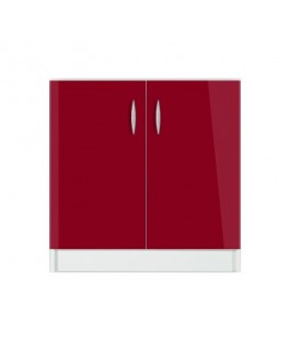 Meuble bas 2 portes 80cm bordeaux OXANE