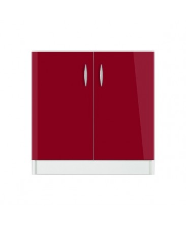 Meuble bas 2 portes 80cm bordeaux OXANE