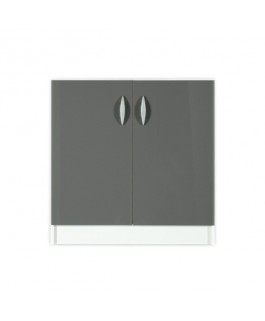 Meuble bas 2 portes 80cm gris OXANE