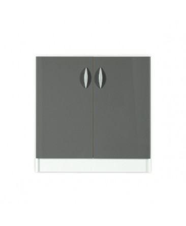 Meuble bas 2 portes 80cm gris OXANE