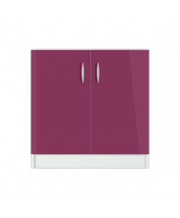 Meuble bas 2 portes 80cm aubergine OXANE