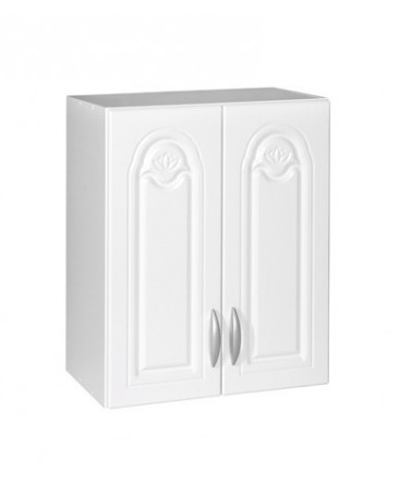 Élément haut 2 portes 60cm blanc avec moulures