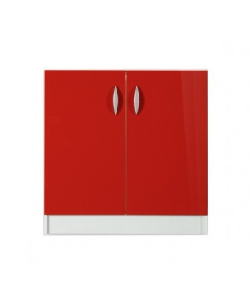 Meuble bas 2 portes 120cm rouge OXANE Meuble bas 2 portes 120cm rouge OXANE