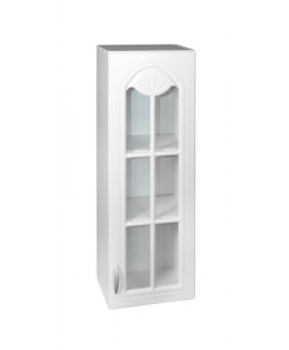 Élément haut 1 porte vitrine 40cm blanc