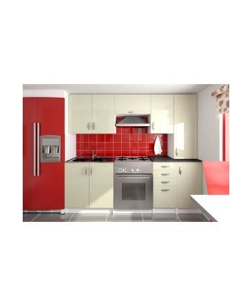 Cuisine équipée de 2m20 OXANE crème Cuisine équipée de 2m20 OXANE crème
