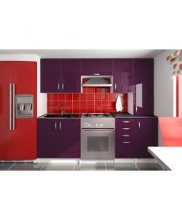 Cuisine équipée de 2m20 OXANE aubergine