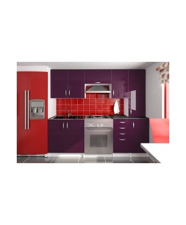 Cuisine équipée de 2m20 OXANE aubergine