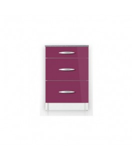 Meuble cuisine bas 3 tiroirs 80cm OXANE bordeaux