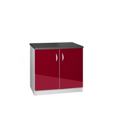 Meuble cuisine bas 2 portes 90cm OXANE aubergine