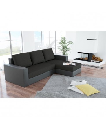 Canapé d'angle convertible réversible ARION noir Canapé d'angle convertible réversible ARION noir