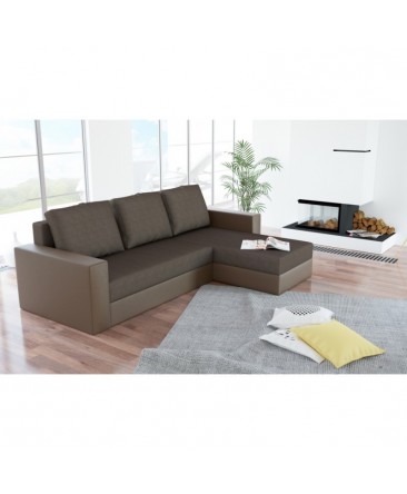 Canapé d'angle convertible réversible ARION brun Canapé d'angle convertible réversible ARION brun