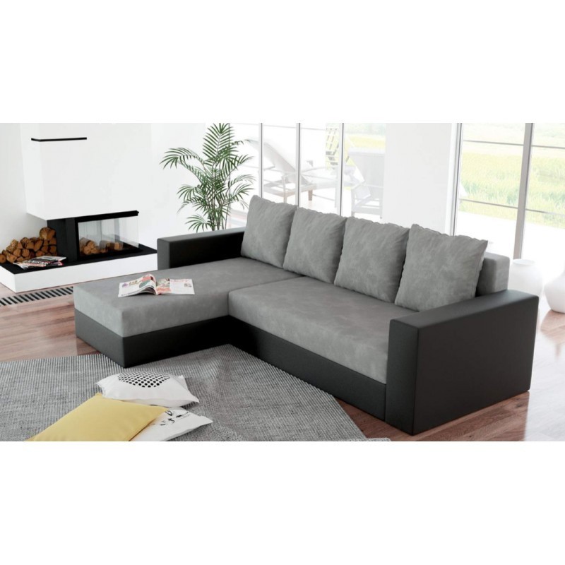 Canapé d'angle convertible réversible ARION bicolore