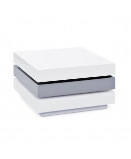 Table basse pivotante blanc gris TRILO