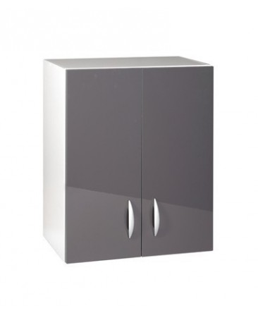 Meuble haut 2 portes 60cm OXANE gris