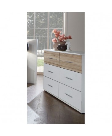 commode à tiroirs blanc et imitation chêne ziska commode à tiroirs blanc et imitation chêne ziska