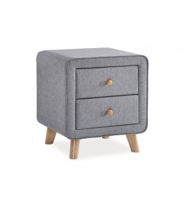 table de chevet tissu pieds en bois rétro malmo