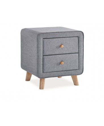 table de chevet tissu pieds en bois rétro malmo