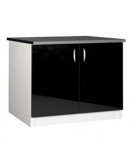 Meuble bas 2 portes 120cm noir OXANE