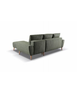 canapé 3 places en tissu convertible en en angle design et moderne vert pastel en tissu quattro