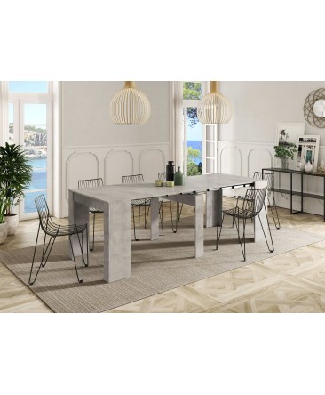 Table Console Extensible Alga Couleur Gris Beton