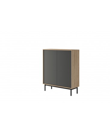 commode haute 104 cm bois anthracite avec 2 étagères basil commode haute 104 cm bois anthracite avec 2 étagères basil