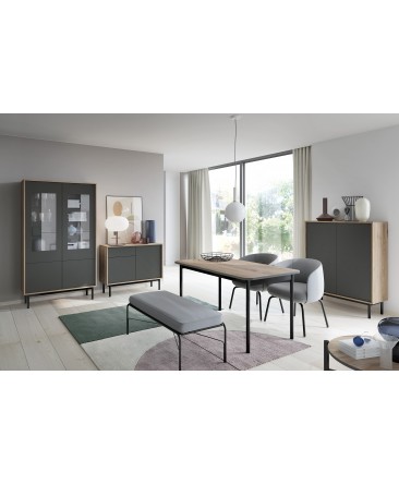 ensemble complet pour salle à manger industriel bois anthracite basil ensemble complet pour salle à manger industriel bois anthracite basil