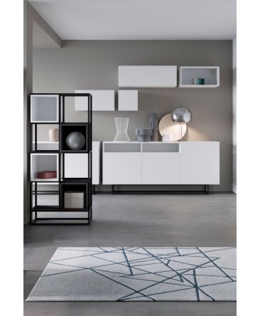 ensemble meubles salle à manger avec bibliothèque étagère et commode 180 cm bois anthracite blanc enjoy ensemble meubles salle à manger avec bibliothèque étagère et commode 180 cm bois anthracite blanc enjoy