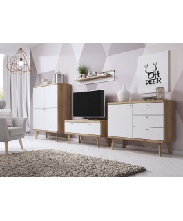 ensemble commode + vitrine + meuble TV pour salon primo