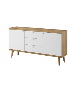 commode contemporain 160 cm 2 portes et 3 tiroirs primo