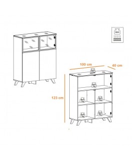 ensemble tv vitrine basse meuble TV vitrine haute étagère murale thin