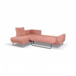 canapé tendance stormi transformable en lit 3 personnes couleur corail