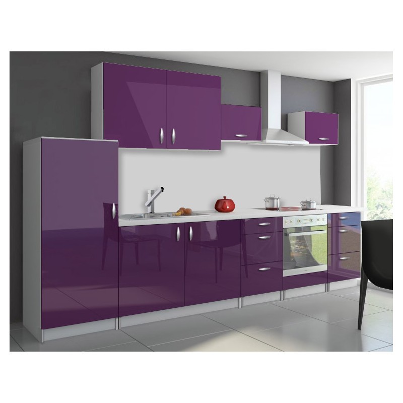 Cuisine complète 3m20 OXIN aubergine laqué