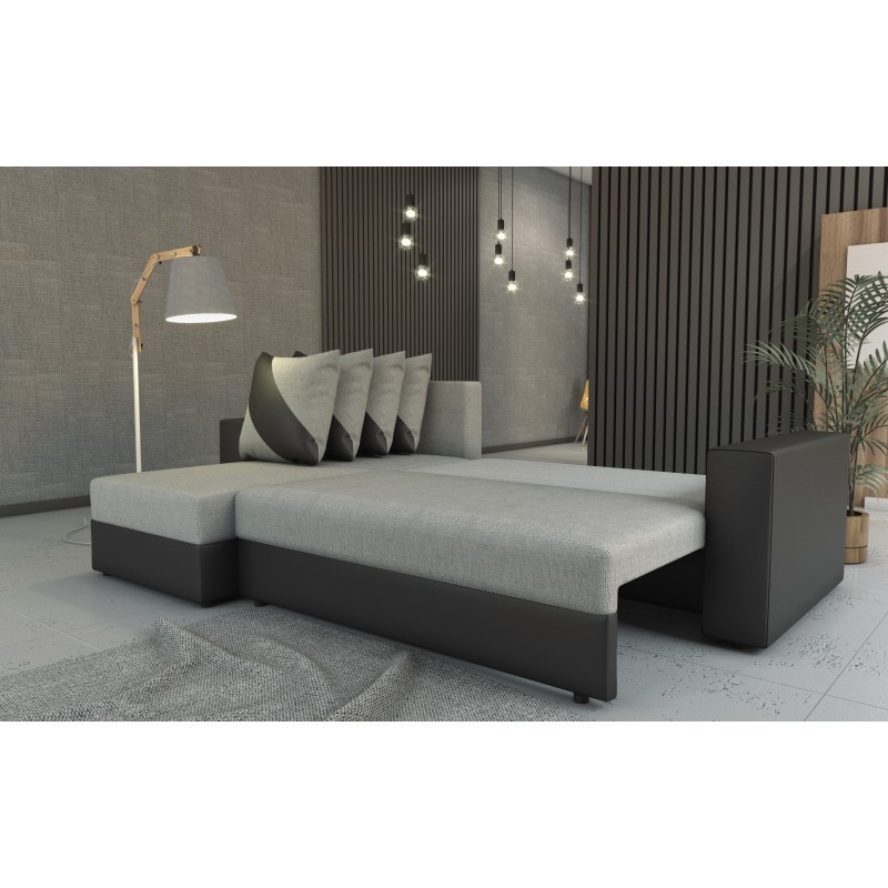 Canapé d'angle convertible réversible gris huli Canapé d'angle convertible réversible gris huli