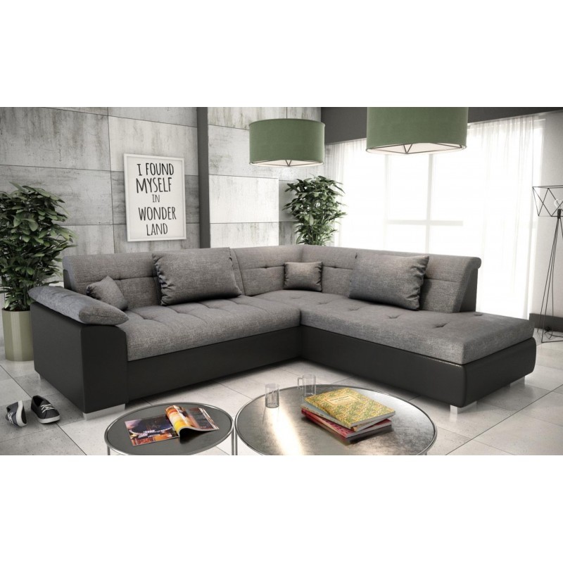 canapé d'angle gris tissu/simili cuir pour petits salons 5 places peyton canapé d'angle gris tissu/simili cuir pour petits salons 5 places peyton